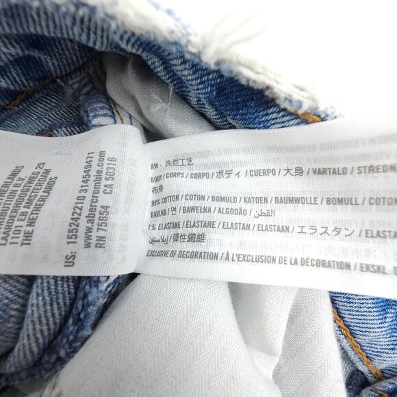 ABERCROMBIE 90s Straight Ultra High Rise Jeans Ankle Slit Clean Girl Minimal Y2k - Picture 8 of 8